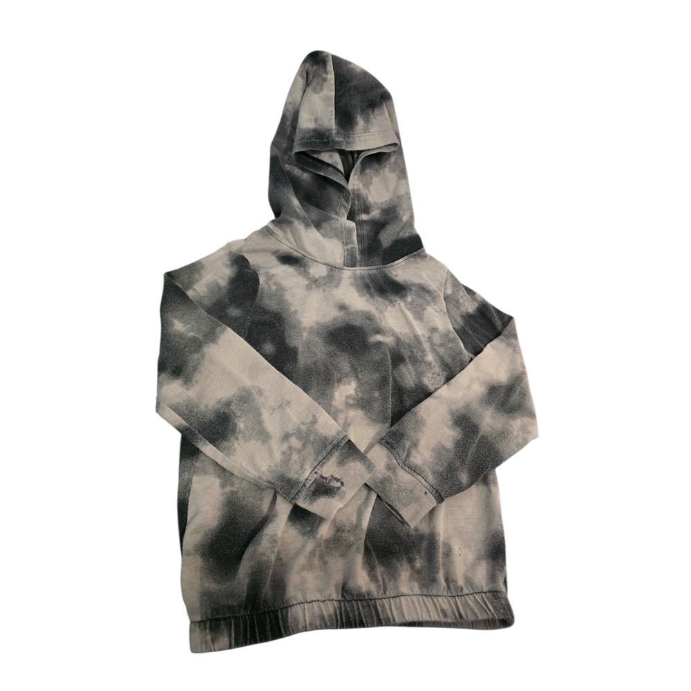 Garanimals Kids Black Grey Tie Dye Hooded Sweatshirt Cinched Bottom Size 5T - Picture 2 of 3